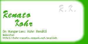 renato kohr business card