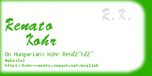 renato kohr business card